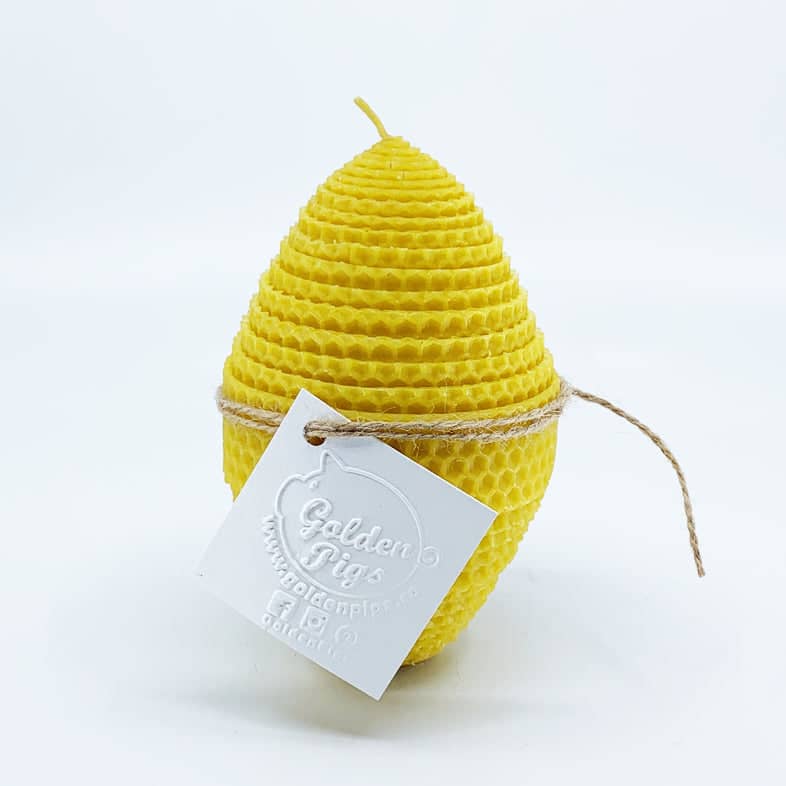 Natural bee wax handmade egg shape candle H14-2
