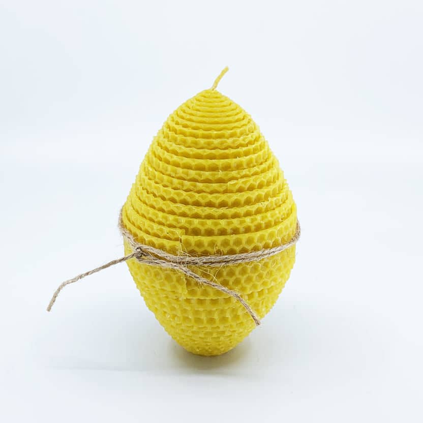Natural bee wax handmade egg shape candle H14-3