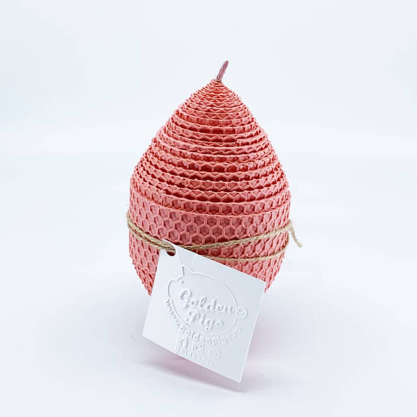 Natural bee wax handmade egg shape candle H14-4