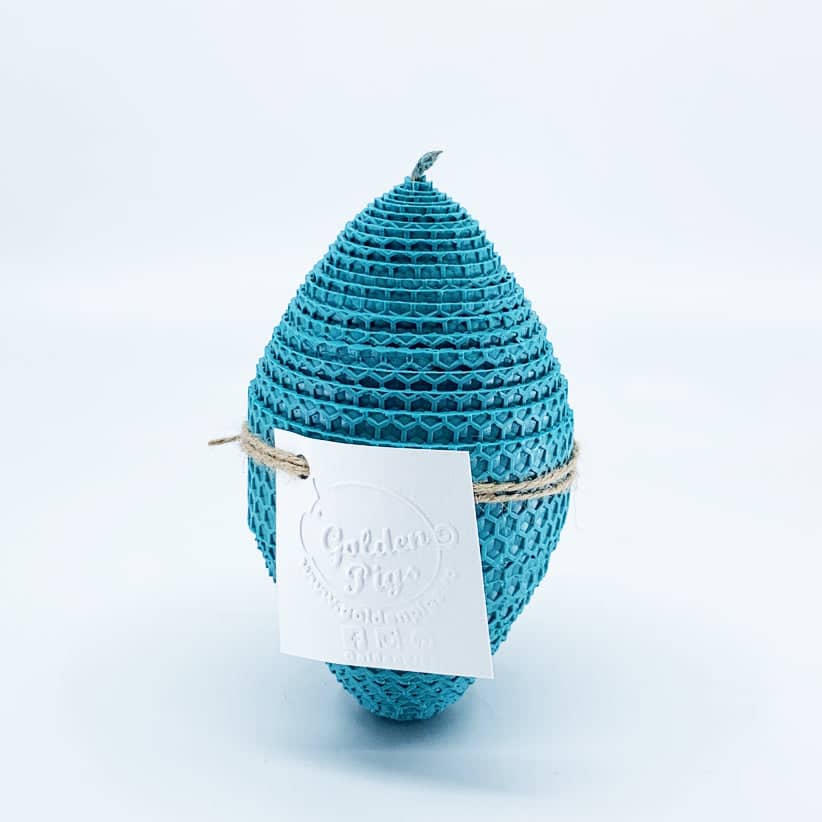 Natural bee wax handmade egg shape candle H14-7