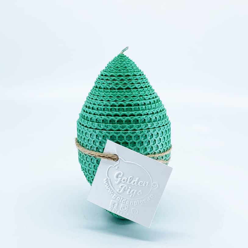 Natural bee wax handmade egg shape candle H14-6