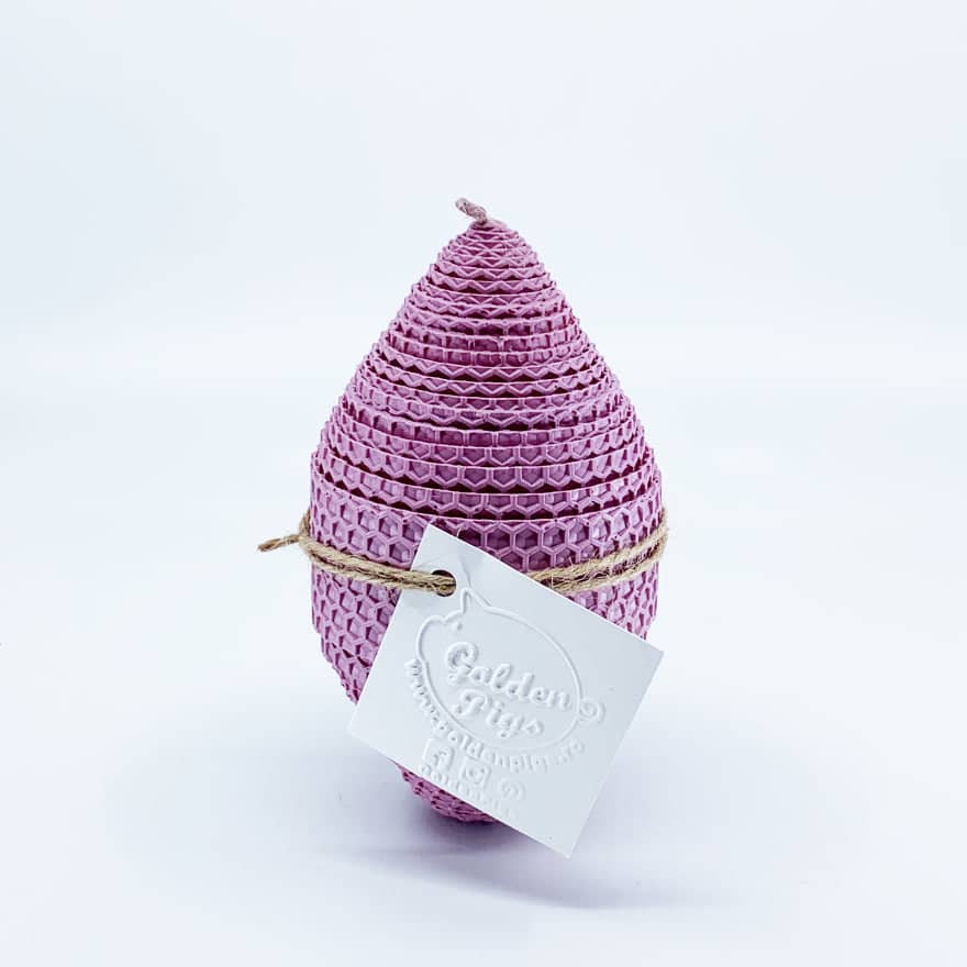 Natural bee wax handmade egg shape candle H14-8