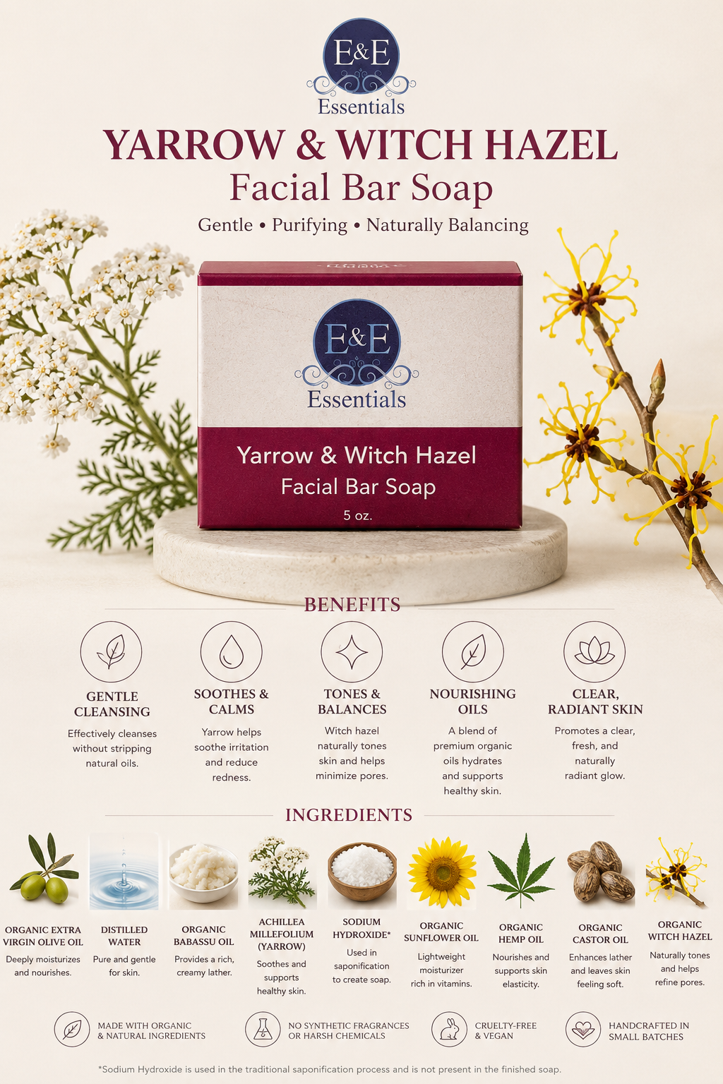 Yarrow & Witch Hazel Facial Bar Soap-1