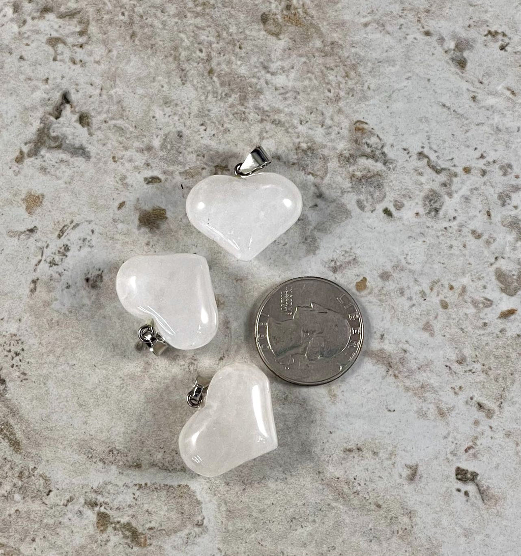 Crystal Quartz 25x20mm Heart Pendant-3