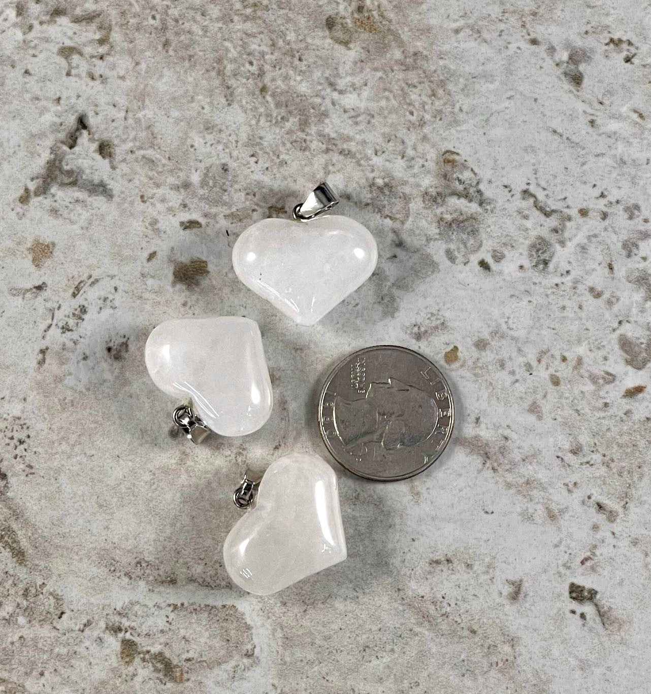Crystal Quartz 25x20mm Heart Pendant-3