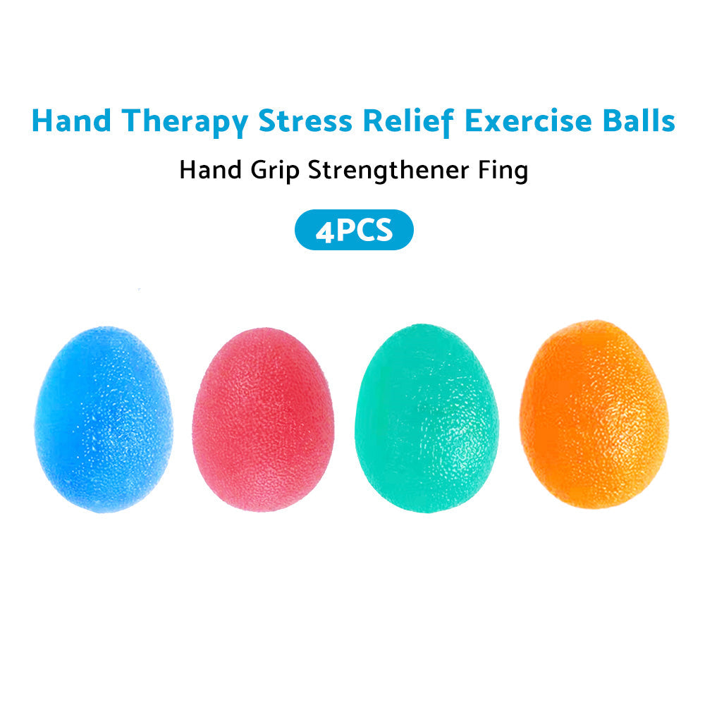 Hand Therapy Stress Relief Exercise Balls Set 4x Suitable for Hand Grip Strength