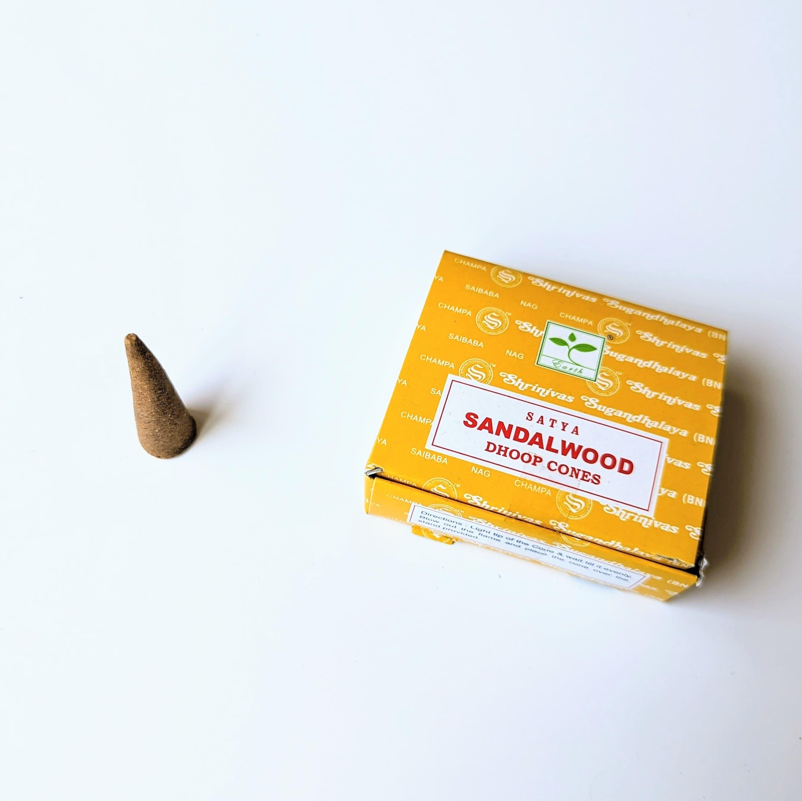 Sandalwood Incense - Satya | Box of 12 cones including holder-0